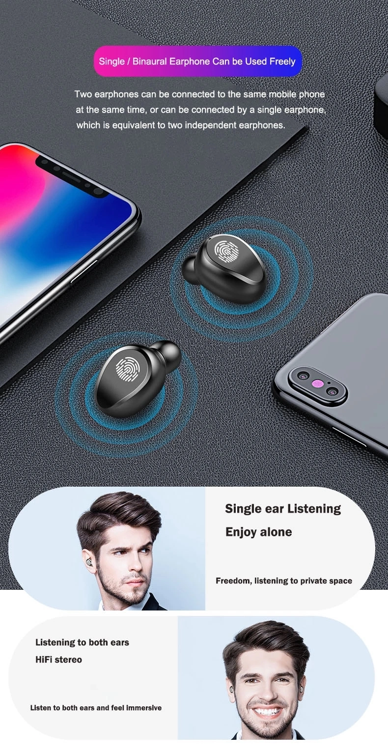 Наушник банка силы Bluetooth 5,0 с дисплеем СИД IPX7 водоустойчивым