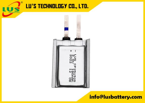 LiMnO2 Ultra-Thin Cell 3V CP251525 Battery 180mah Lithium Manganese Dioxide Cell 251525