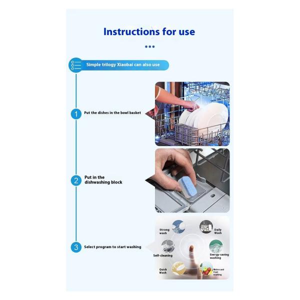 Eco-friendly Solid Shape Dishwashing Tablet Sheet 20g Or Customized Biodegradable Dishwasher Tablet
