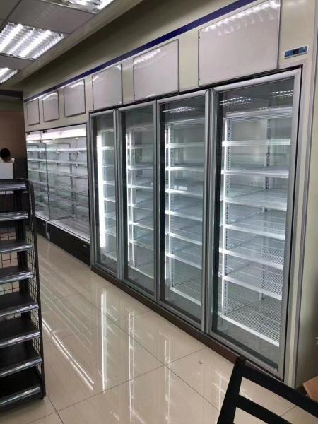 Caminhar em Cooler Equipamento de refrigeração cozinha com serviço online Porta de vidro preto