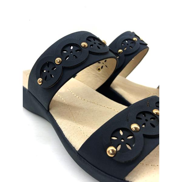 Комфортные дамские летние сандалии со швейной подошвой на плоском каблуке