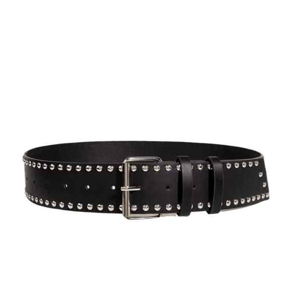 Wide Belt Western Rivet Trend Fashion Punk Belt with Iron Buckle and Pin Fastening