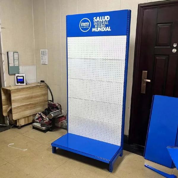 Shanghai Xingye Shelf Co customized color size gondolas racks shelves blue display rack shop shelves