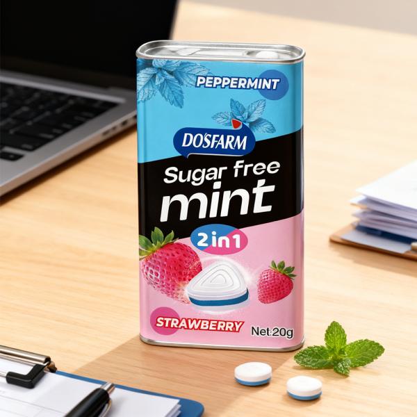 Healthy Peppermint Strawberry Mints Sugar Free Mint Candy Manufacturer