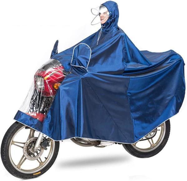 Unisex Adult Rain Poncho Outdoors Bike Ebike Motorcycle Scooter Cycling Jacket Raincoat Hooded Cape, Purple, 6XL