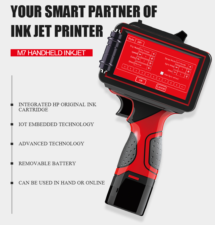 T7 Smart Handheld Inkjet Printer Thermal foaming spray Plate Type New Condition
