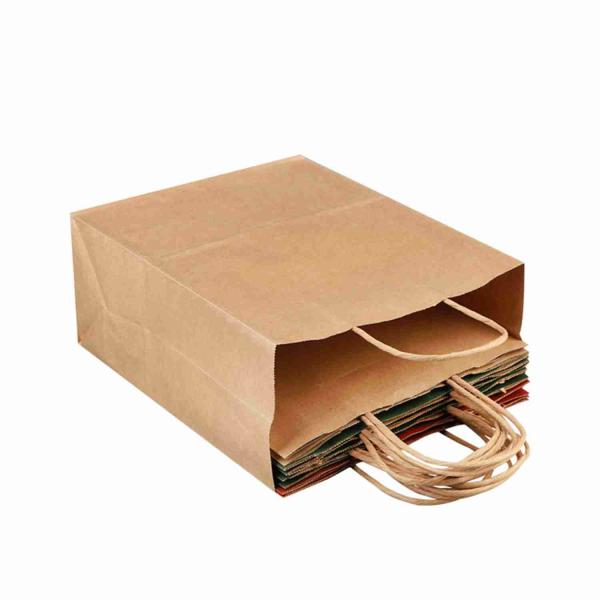 Eco Friendly Matte Plain Brown Takeaway Paper Bags For Bakery Packaging