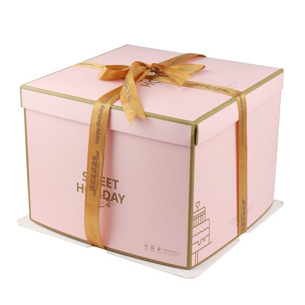Custom Food Packaging Box Paperboard CMYK/Pantone Printing 4 6 8 12 Inch Birthday Party Cake Boxes Manufacturers
