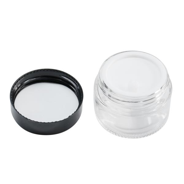 10g,20g,30g,50g,transparent Glass Eye and Face Cream Jars With Black Lids Cosmetic Containers