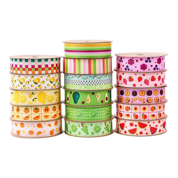 Single Face Printed Grosgrain Ribbon for Summer Fruits Craft Gift Box Packaging by MSD