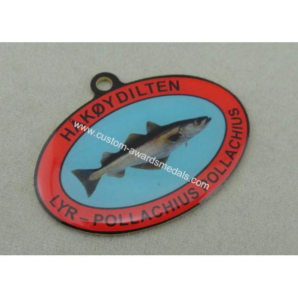 Custom Offset Printing Enamel Medal For HAKOYDILTEN , Stainless Steel Norway Medals