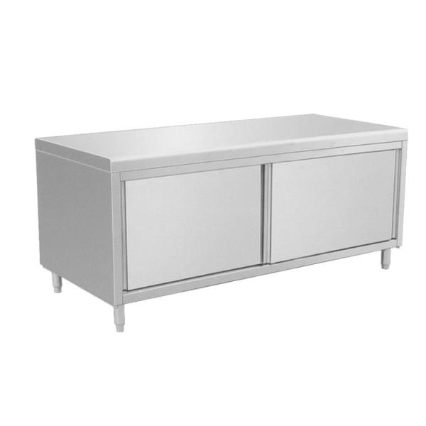 Modular Stainless Steel Kitchen Cabinets , 0.8mm Double Sink Kitchen Cabinet