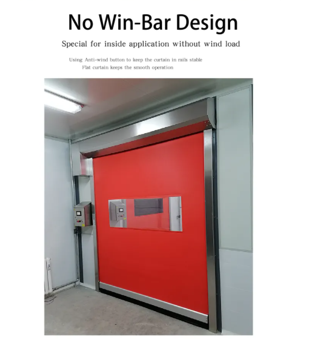 Высокоскоростной ПВХ Roll Up Rapid Shutter Door 304 Нержавеющая сталь Материал безопасный и долговечный Продвижение Быстрое ткань Противоветровая