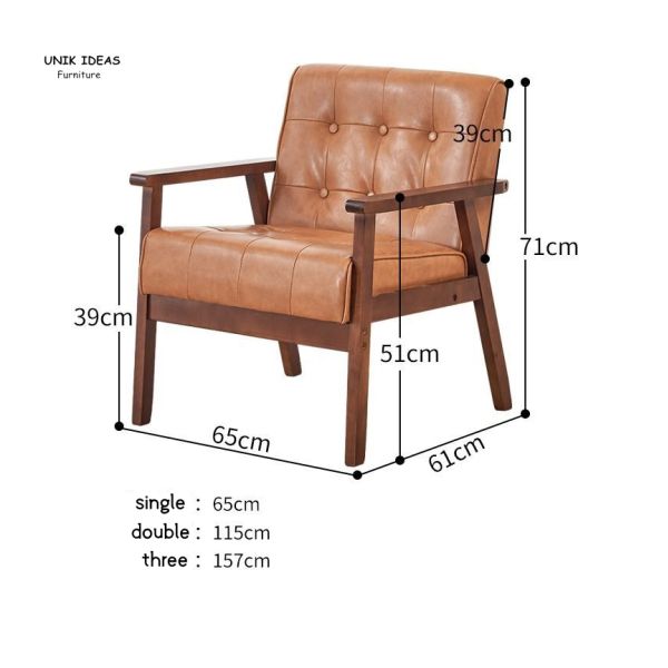 New Design Solid Wood Furniture for Coffee Shop American Style Wooden Sofa for Pub Milk Tea Shop Combination Furniture Sofa Set