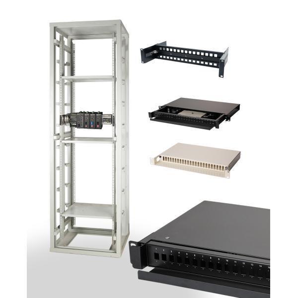 Support de montage en rack 19 pouces pour produits sur rail DIN