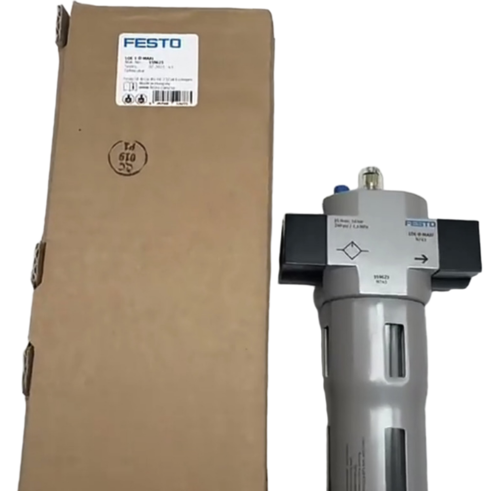 FESTO LF-1/2-D-MAXI-A Zinc Alloy Compressed Air Filter 40μm Manual Drain 0.5-12bar