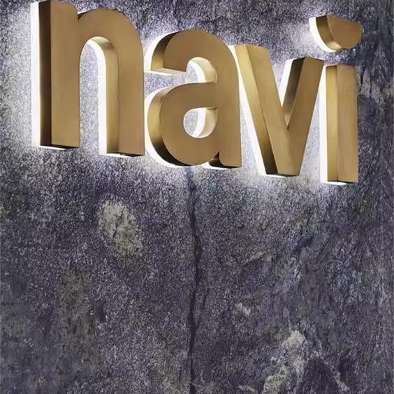 LED personalizado Sinais exteriores e internos Logotipo retroiluminado de neve Letras de aço inoxidável acrílico