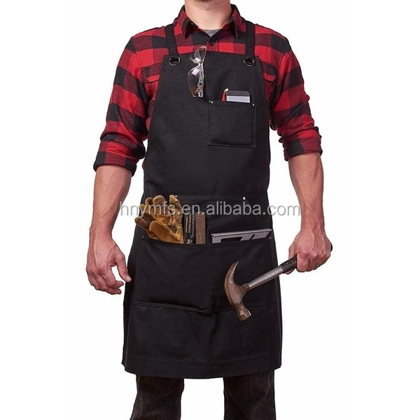 Unisex Durable Cotton Denim Apron With Customized Logo cooking Multi-functional  chef Apron