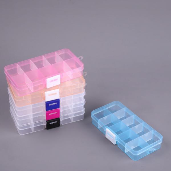 ミニピンク 10グリッド PP プラスチック収納箱 取れるオーガナイザー 12.8x6x2.3cm サイズ
