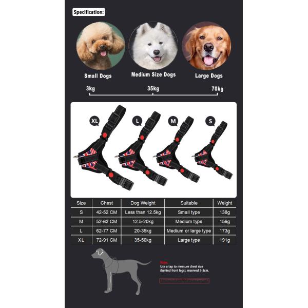 High Quality Big Pet Dog Harness No Pull Reflective Adjustable With Handle Pet Products