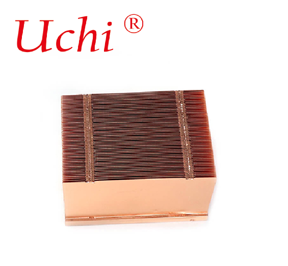 Servers Copper Heat Pipe Radiator Buckle Fin Heat Sink Data Center Cooling