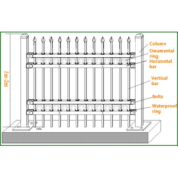 PVC Coated Ornamental Spear Top Security Steel Tubular Fence in Garden, Home, Factory, School, Villa