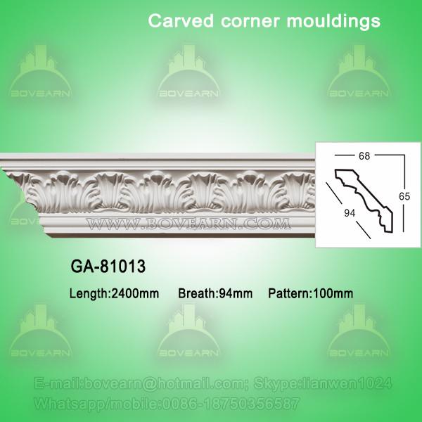 Good Quality European- style Decorative PU Carved Crown Moulding for Ceiling