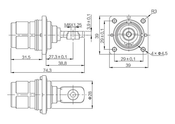 RoHs EV Battery Connector , DC1000V Waterproof 2 Pin Plug And Socket