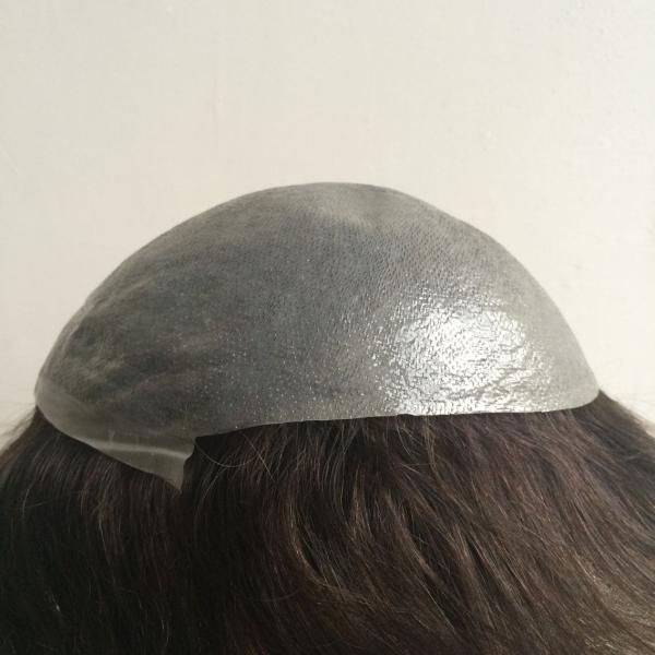 Elegant-wig top quality Indian remy hair piece super thin skin v-looped toupee for men