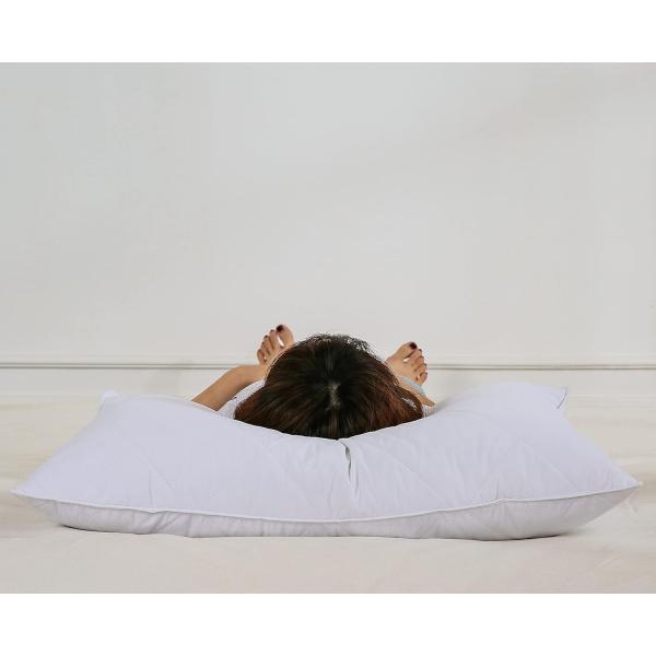 100% Polyester Queen Size Goose Feather Bed Pillows Set of 2 Soft 600 Thread Count