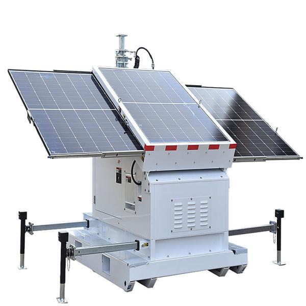 Solar Powered Trailer Mounted Light Tower Mobile LED Tower With Monocrystalline Panel
