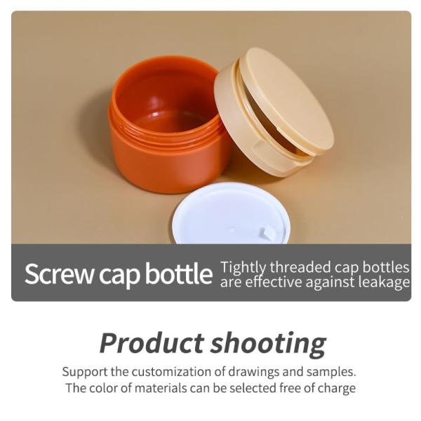 100G Flip Round Top Cap Botella de plástico Top Capa Vidrio de crema Vidrio cosmético Impresión de logotipo personalizado