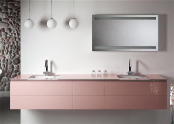 Hanging Design Pink Prima Vanity Mirrored Bathroom Wall Cabinets Ceramic Basin