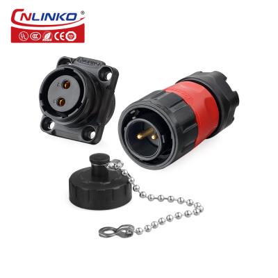 CNLINKO Waterproof Connector 2 Pin Power Cable Circular Plug Socket for Led Outdoor Connector