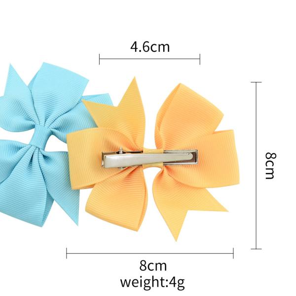 3 Inch Hair Bow Ribbon Hair Clip Purple White Gold 40 Colors Solid Ribbed Tape Kids Girls