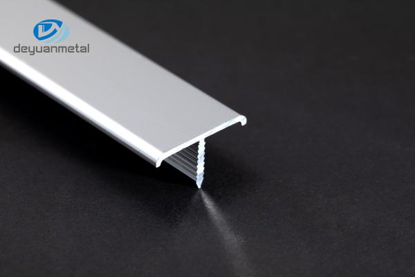 2.5m T Section Aluminium Extrusions 6063 Alu Material Anodized Brushed silver and gold For Wall Decoration