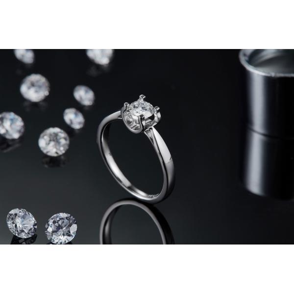 Square White Moissanite 9K Silver Ring CZ Minimalist Wedding Jewelry