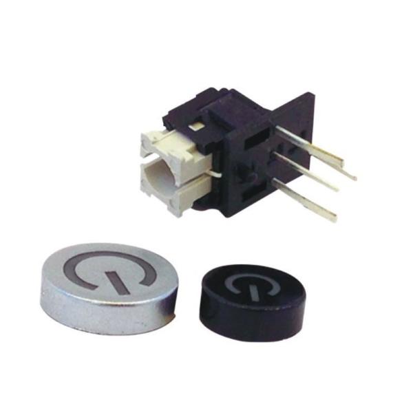 35V Illuminated Push Button Switch Bend Foot 90° Reset Side Key Switch With LED
