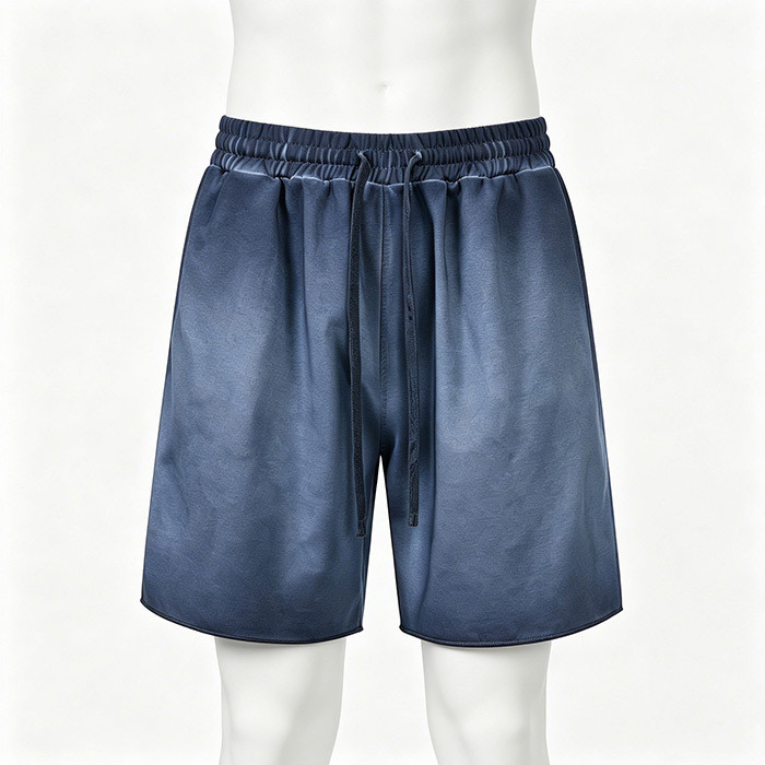 Casual Men's Sweatpants Shorts Loose Vintage Drawstring Shorts 320GSM 80% Cotton Blend