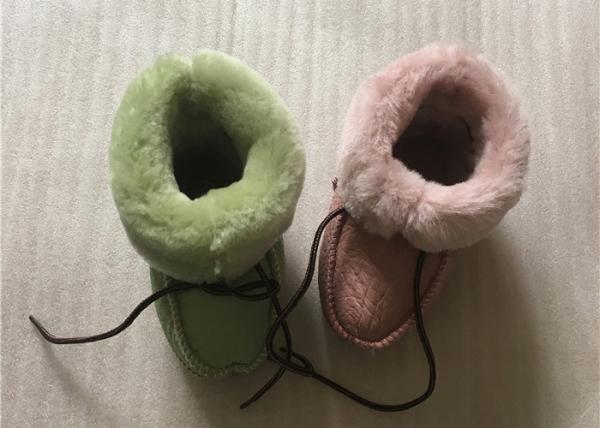 100% Handmade 15cm Real Sheepskin Wool Baby Booties For Outdoor