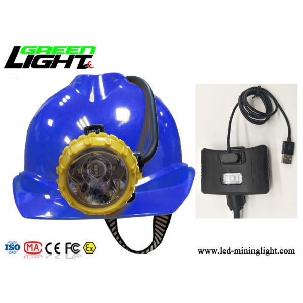 Semi Corded Miner Cap Lamp 15000lux 4 Lighting Modes With Rear Low Power Warning Lamp