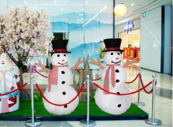 Christmas decorations illuminated snowman Santa Claus Hotel shopping mall layout 1.2 m 1 m iron retractable snowman