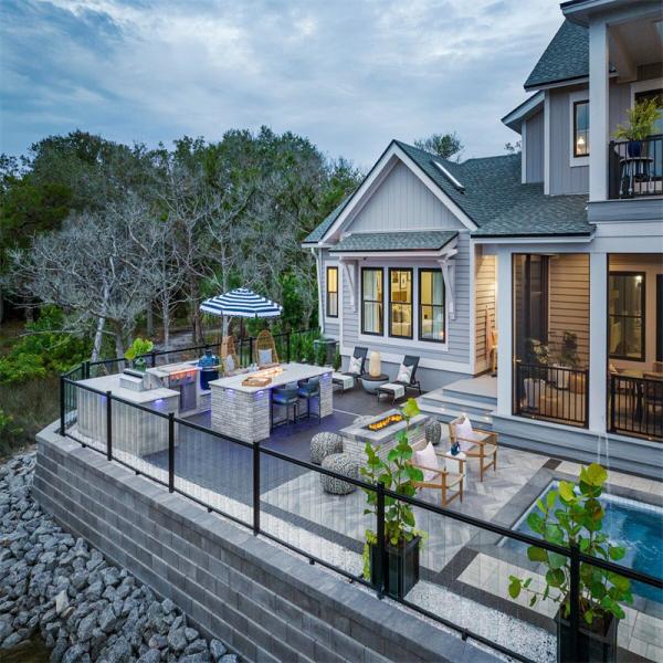 Panneau de clôture à lattes en aluminium XY-PF043 pour garde-corps d'escalier