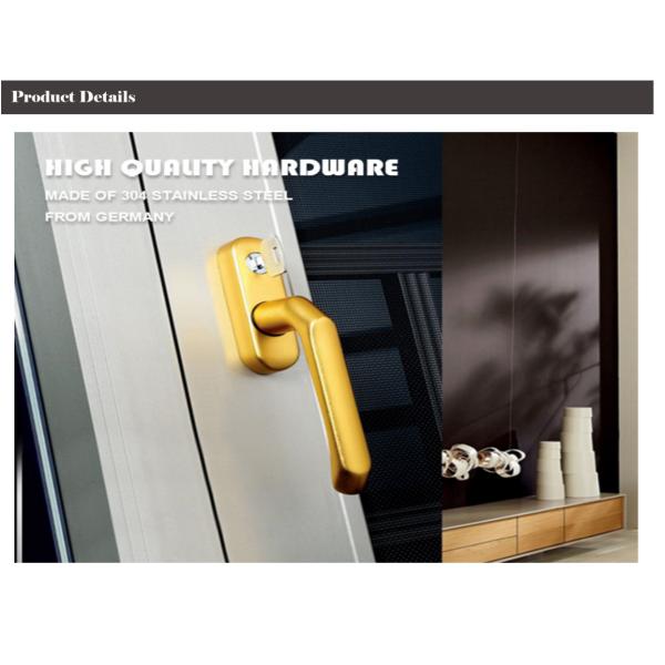 Golden Surface Aluminum Sliding Doors , Large Aluminium Sliding Doors ISO14001