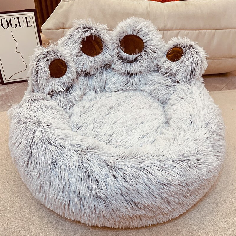 Handmade Modern Fashion Winter Thickened Warm Nest Cat Dog Furry Sleeping Mat Pet House Dog Bed Round Foldable