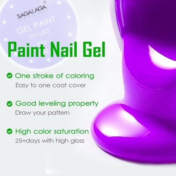 MSDS Certified Eco-friendly Purple Color Painting Gel Nail Polish for Professional Salon Supplies