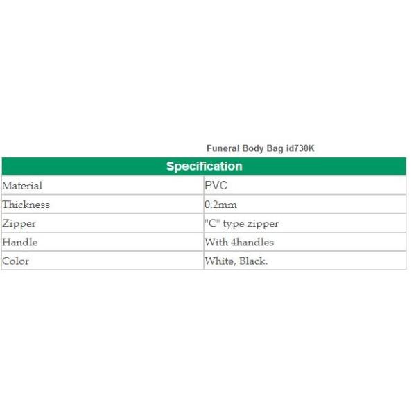Мешок для перевозки трупов МД01 средней обязанности похоронный для больницы, белизны или черноты