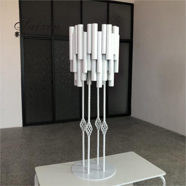 Ouro Prata Casamento Centrais Flor Estand à Venda Tubos de Metal Branco