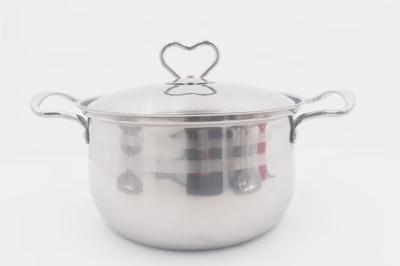16,18cm  Kitchenware mirror polishing stockpot metal steel cooking stew pot with handle