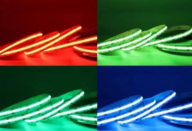 High Density 840LEDs/m RGB COB LED Strip Lighting For Cabinets Shelves Decorative